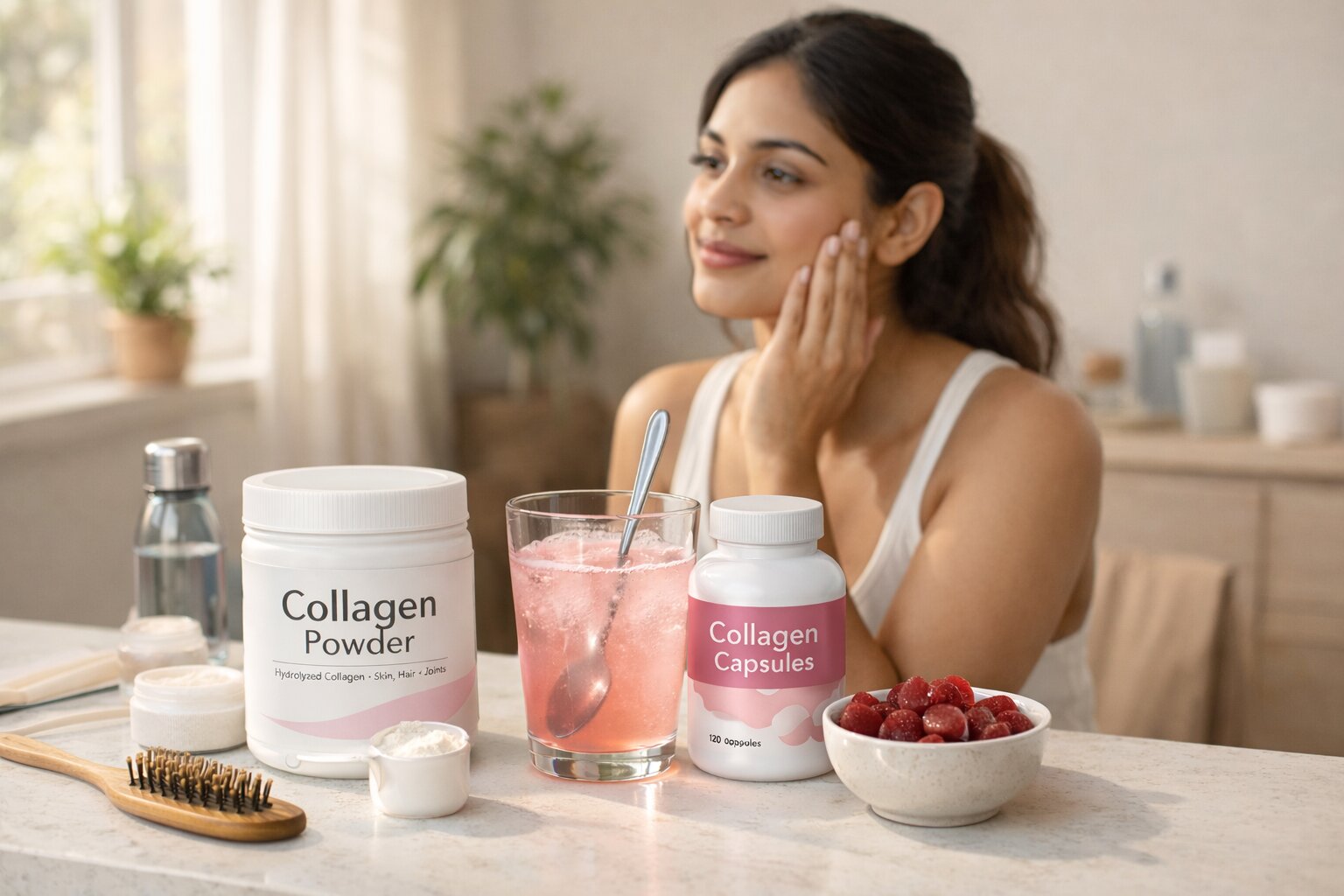 Collagen supplements and skincare