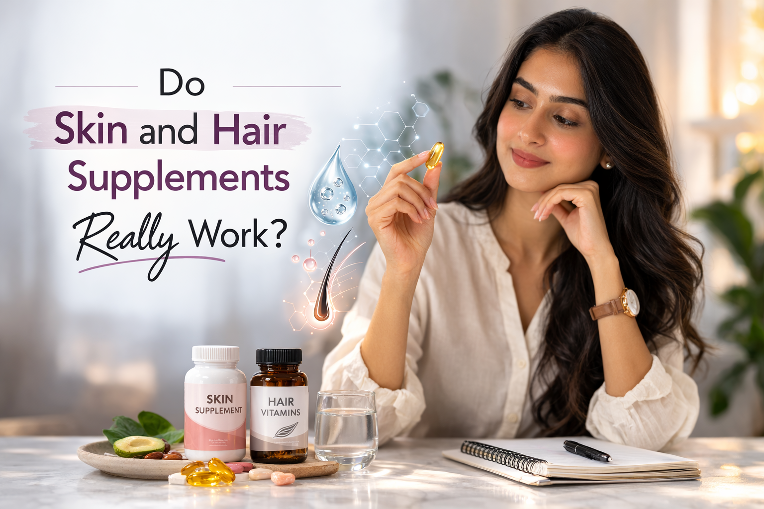 Skin and hair supplement capsules