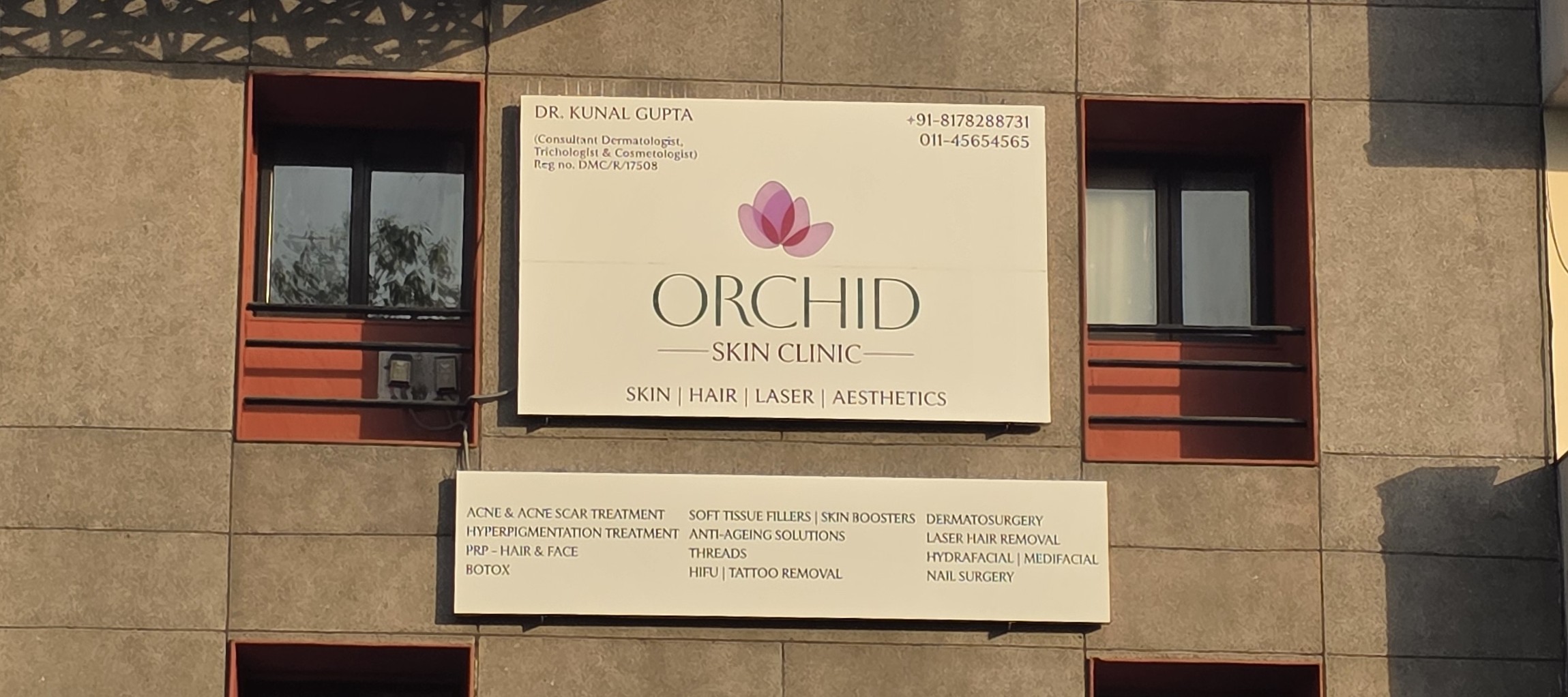 Orchid Skin Clinic Building Signage